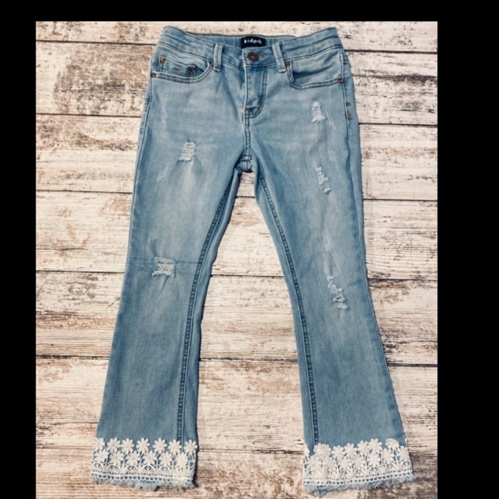 KIDPIK | Embelled Laced Hem | Jeans | Youth Girls | Size